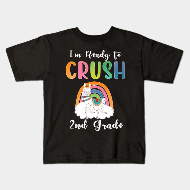 I'm ready to Crush 2nd Grade Funny Llama Back to School Kids T-Shirt by fadi1994